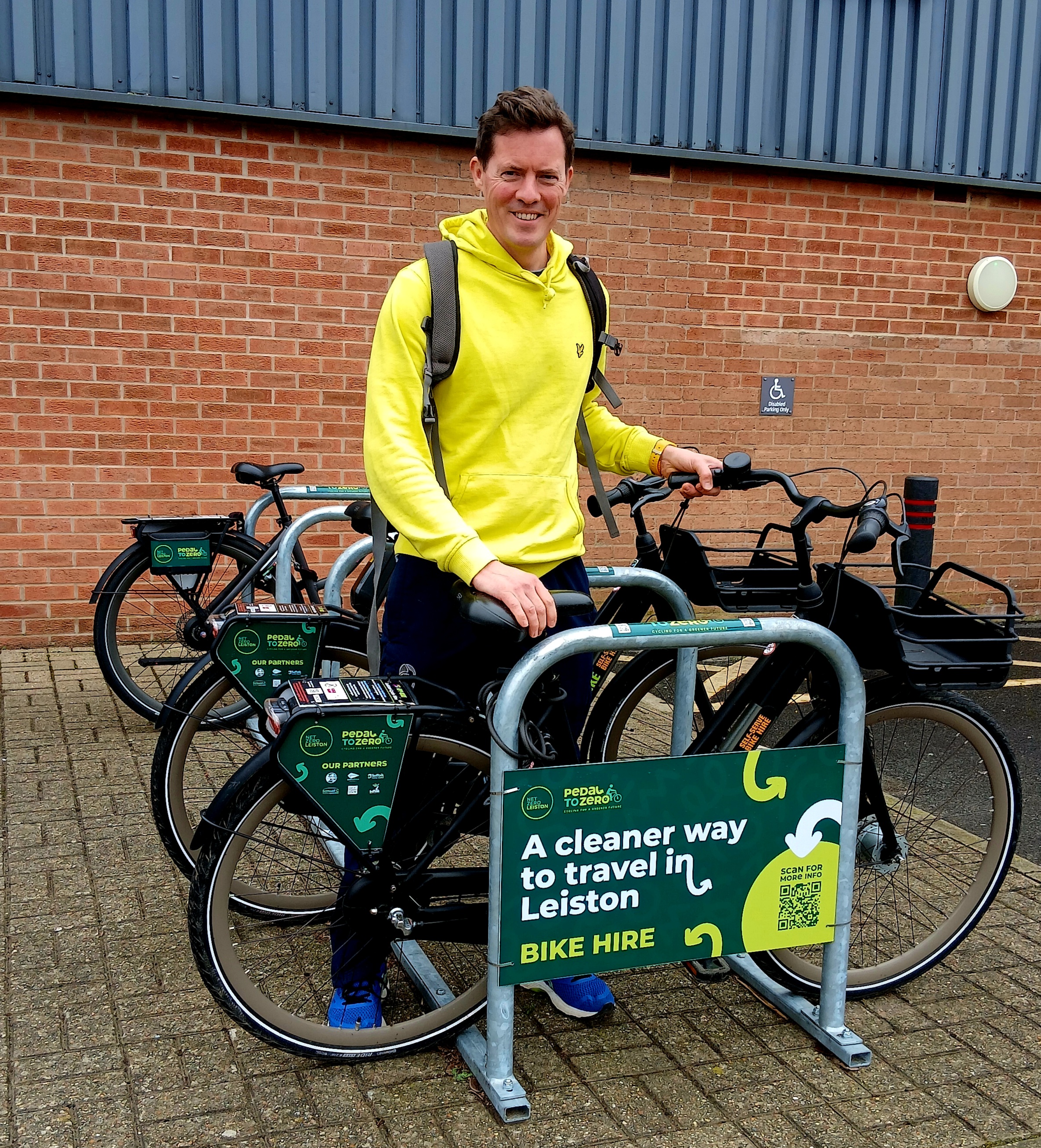 Tom Faulkner discussing walking and cycling routes in the local area